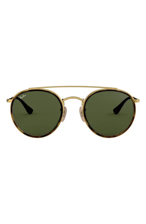 Ray-Ban 51mm Aviator Sunglasses in Gold/Green at Nordstrom | Nordstrom