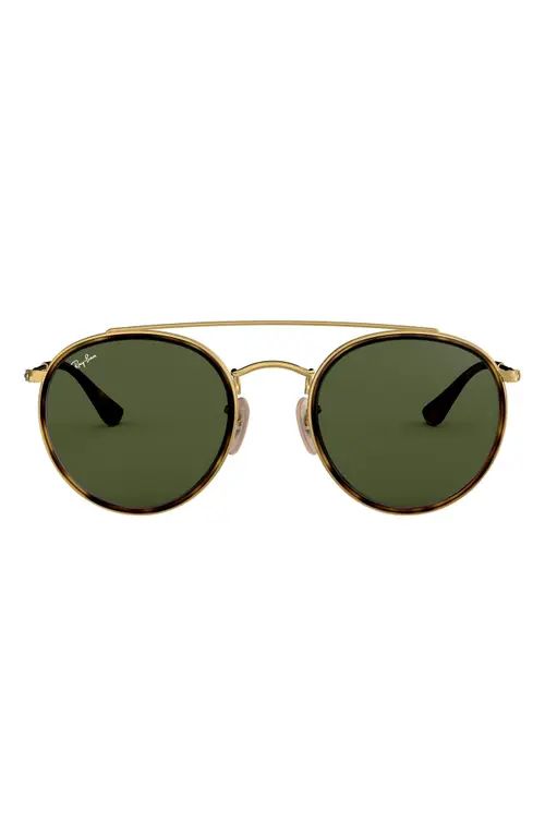 Ray-Ban 51mm Aviator Sunglasses in Gold/Green at Nordstrom | Nordstrom