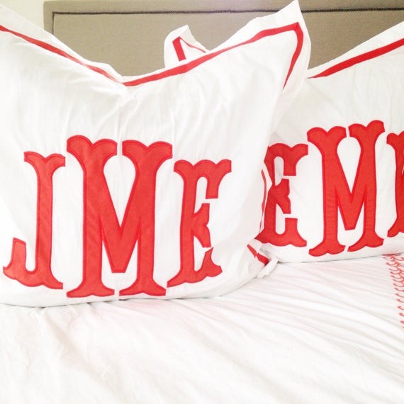 Monogram Applique Euro Sham / Euro Sham / Duvet / Pillowcase | Etsy (US)