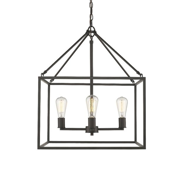 Chandelier 4 Light Steel in Sturdy Style 28 inches High By 21 inches Wide   Rubbed Bronze Finish ... | Walmart (US)