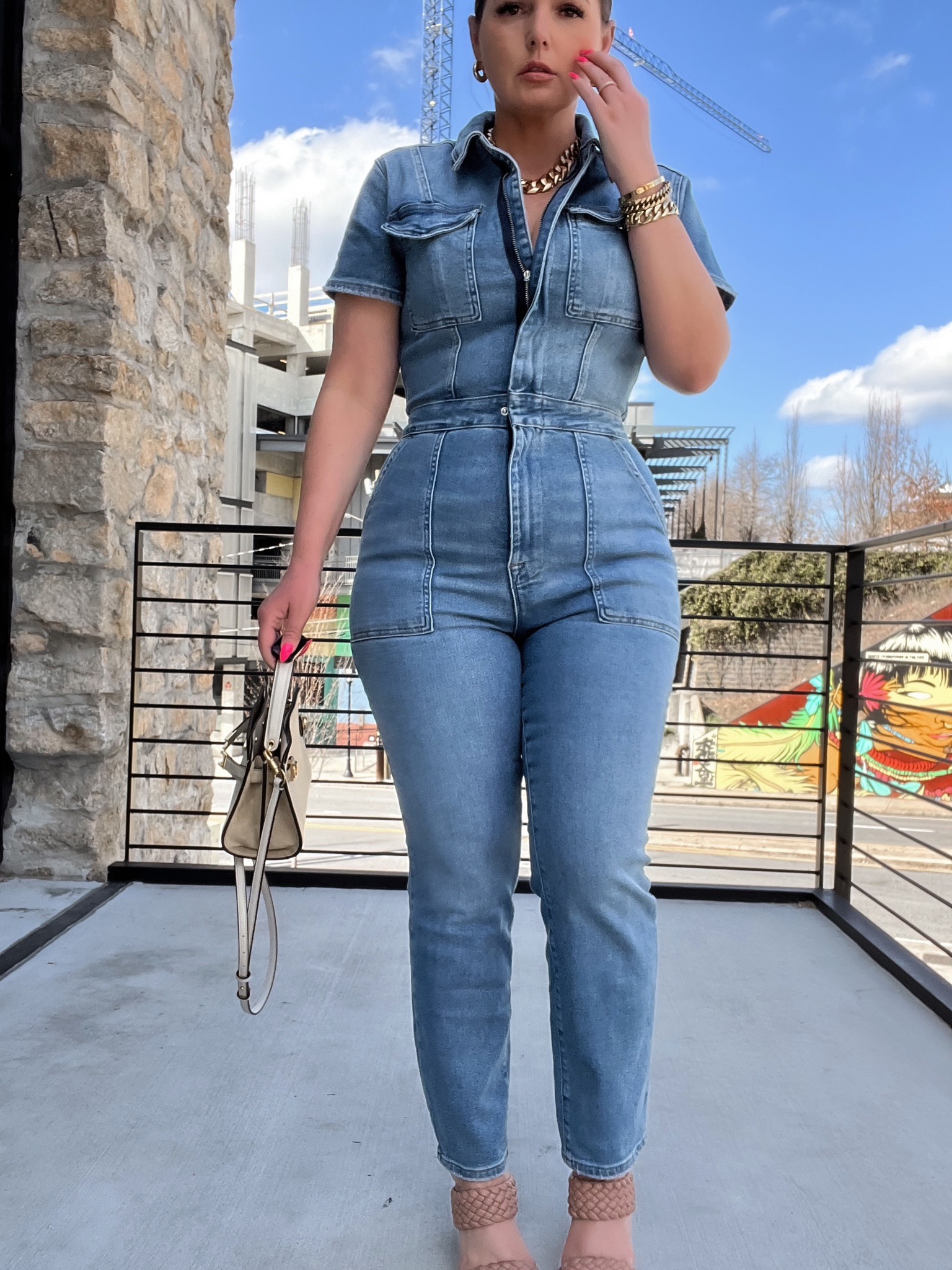 Denim jumpsuit runs small, size up

#LTKsalealert #LTKSeasonal #LTKstyletip