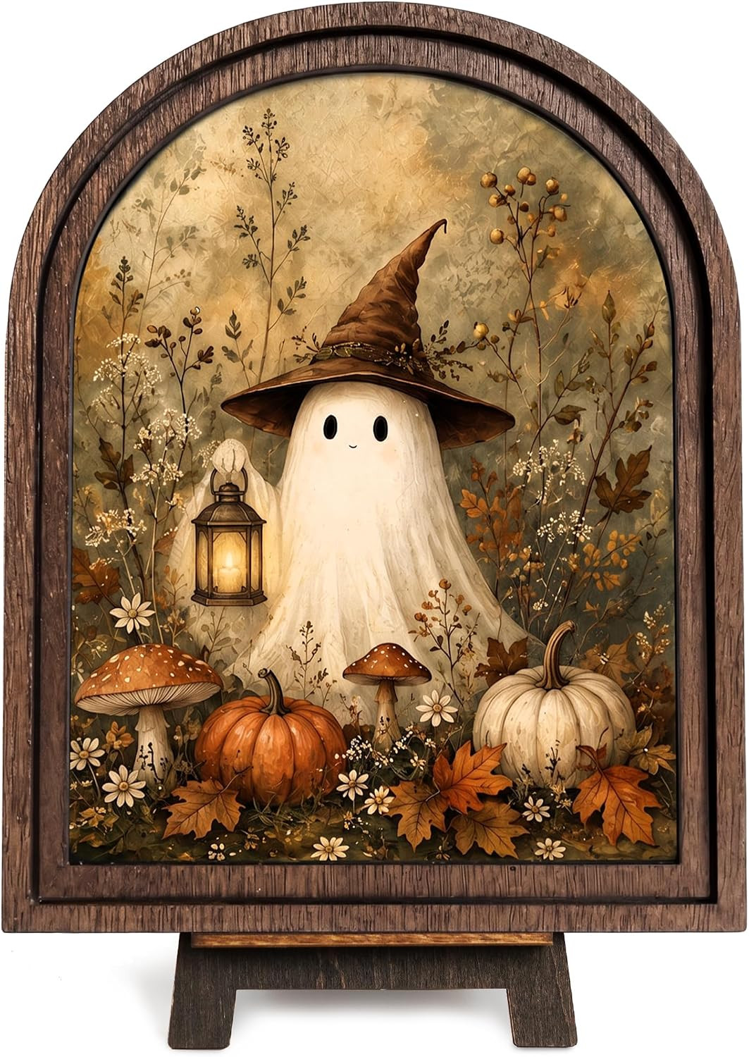Cute Ghost Decor Sign, Vintage Halloween Decor, Boo Mini Frame Fall Art | Amazon (US)