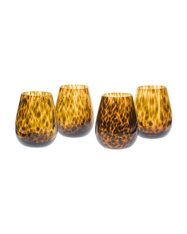 4pk Tortoise Stemless Glasses | TJ Maxx