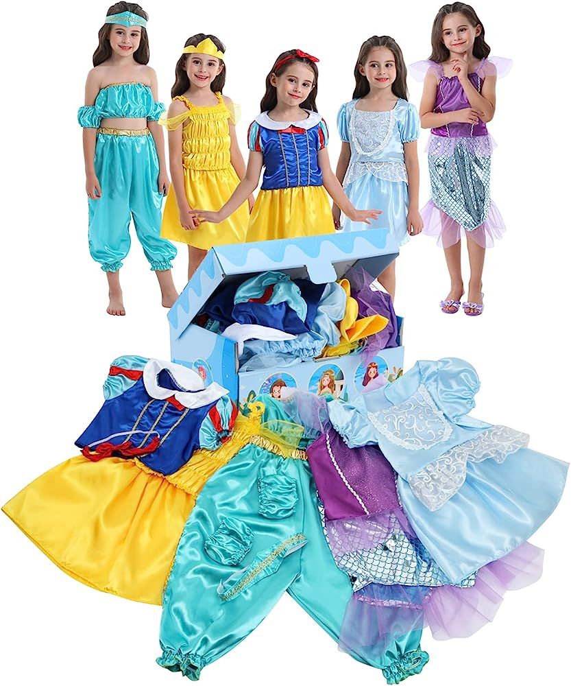 VGOFUN Girls Dress up Trunk Princess Costume Dress Pretend Play Set for Girls Toddlers | Amazon (US)