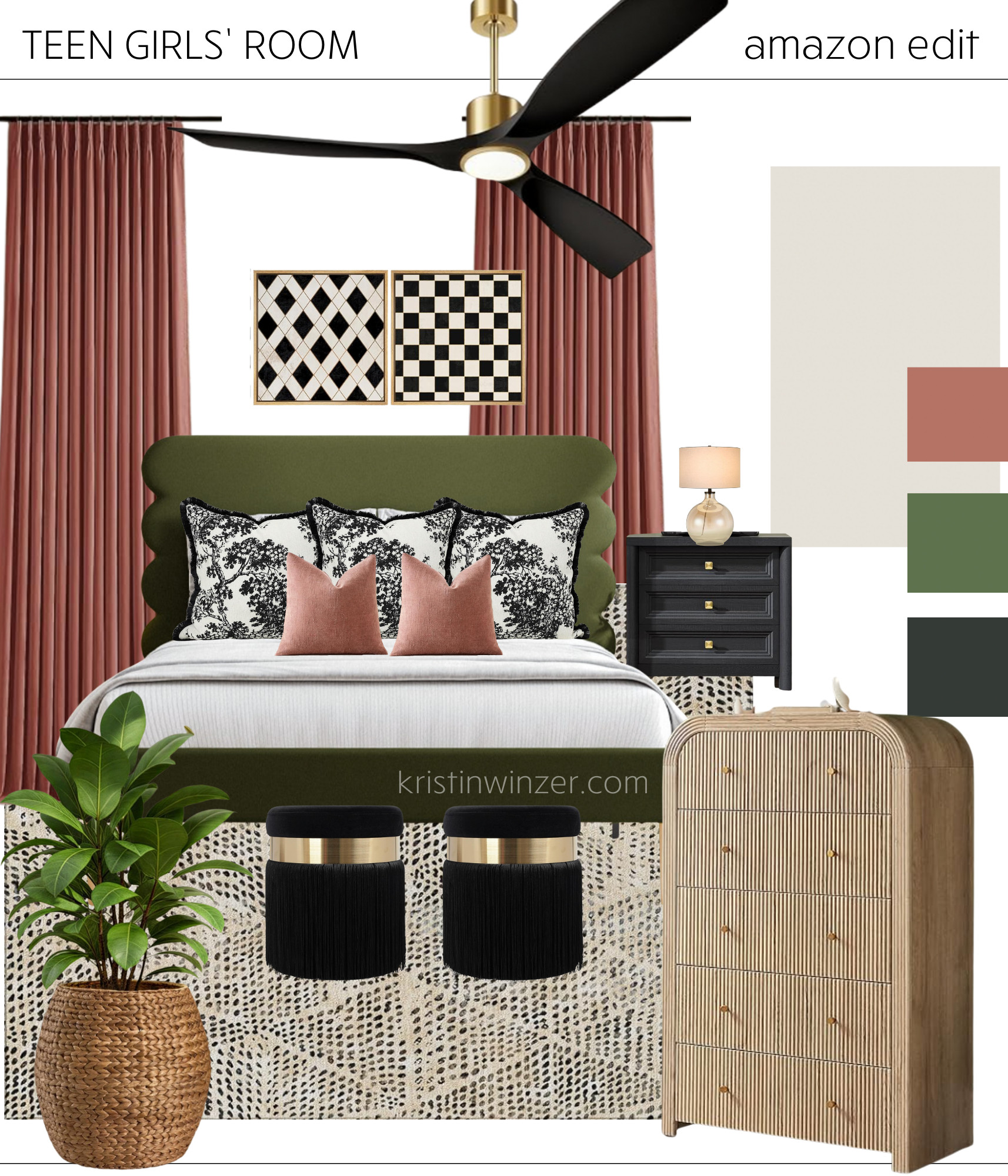 Sophisticated, girly, glam! I love the contrast with the blush accents. Some items weren't available through Amazon, but I found them/linked them from other sites! 

 #LTKHome