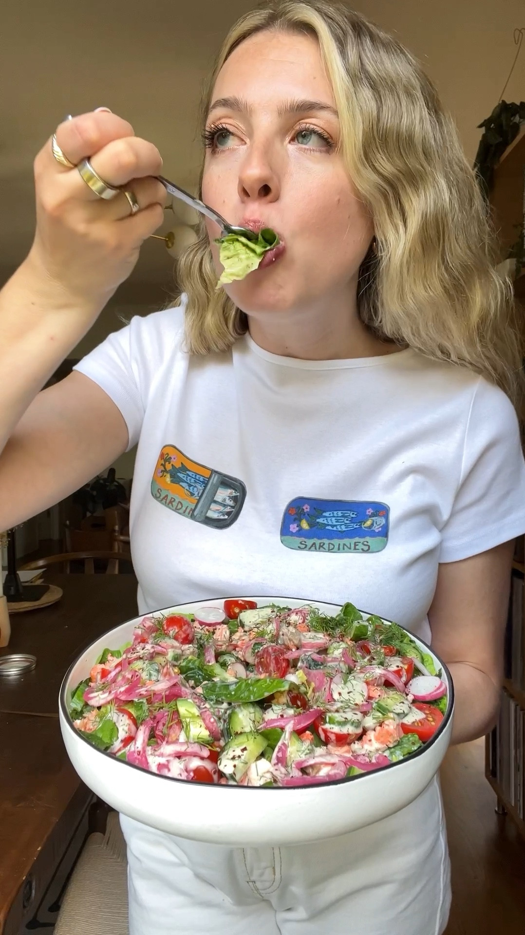 everything I cooked with and wore to make this dill Caesar salmon salad! recipe on insta! Especially loving this fishwife x lisa says gah baby tee! 

#LTKFindsUnder100 #LTKHome #LTKVideo