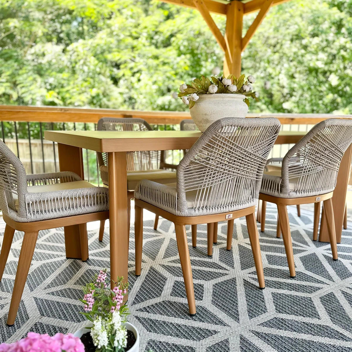 Purple Leaf Outdoor Dining Chair with Cushion (Set of 2) | Wayfair North America