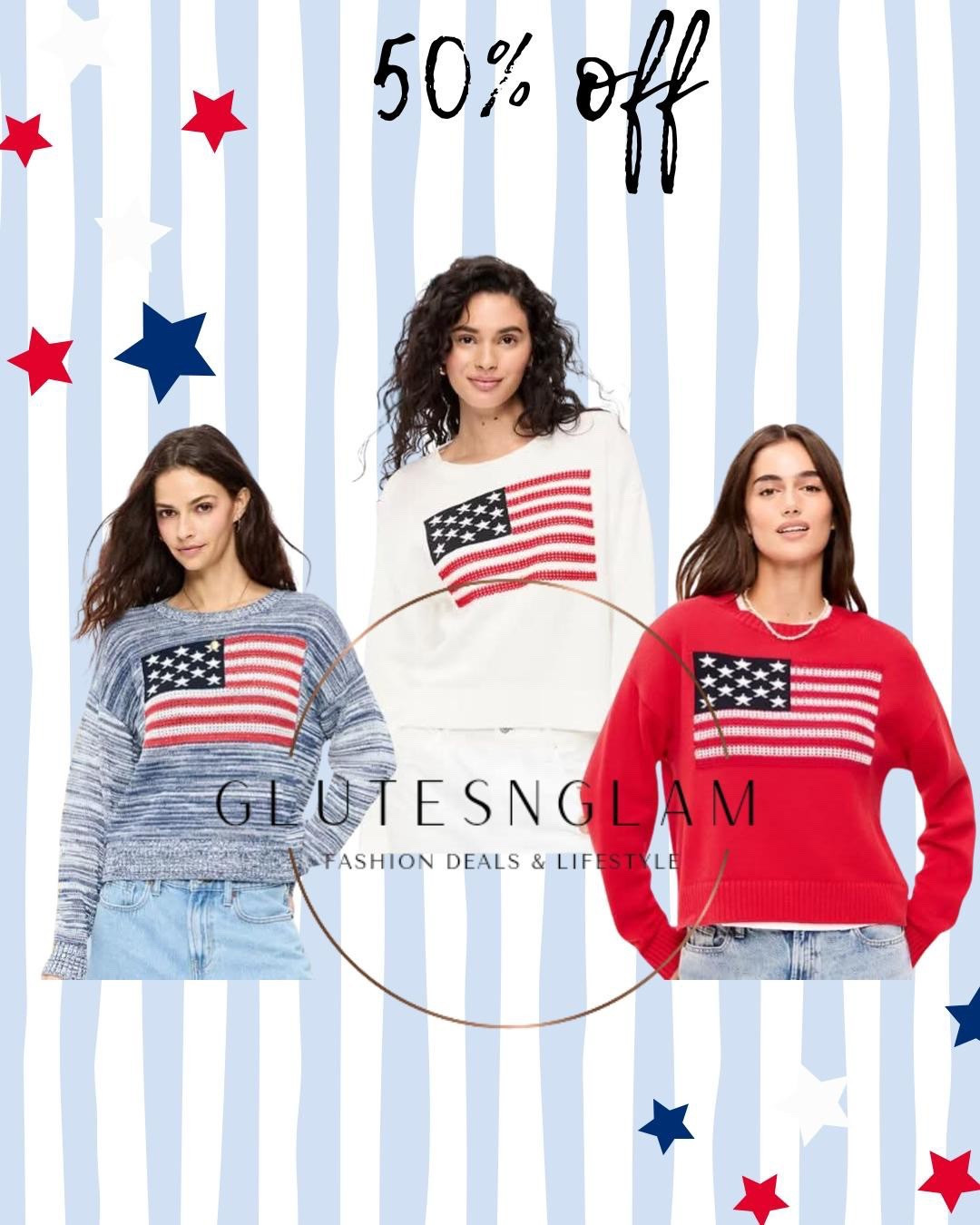 4th of July style on sale 59% off! Patriotic sweaters, holiday style, old navy, Memorial Day sale.

#LTKSeasonal #LTKSaleAlert #LTKdayinmylife