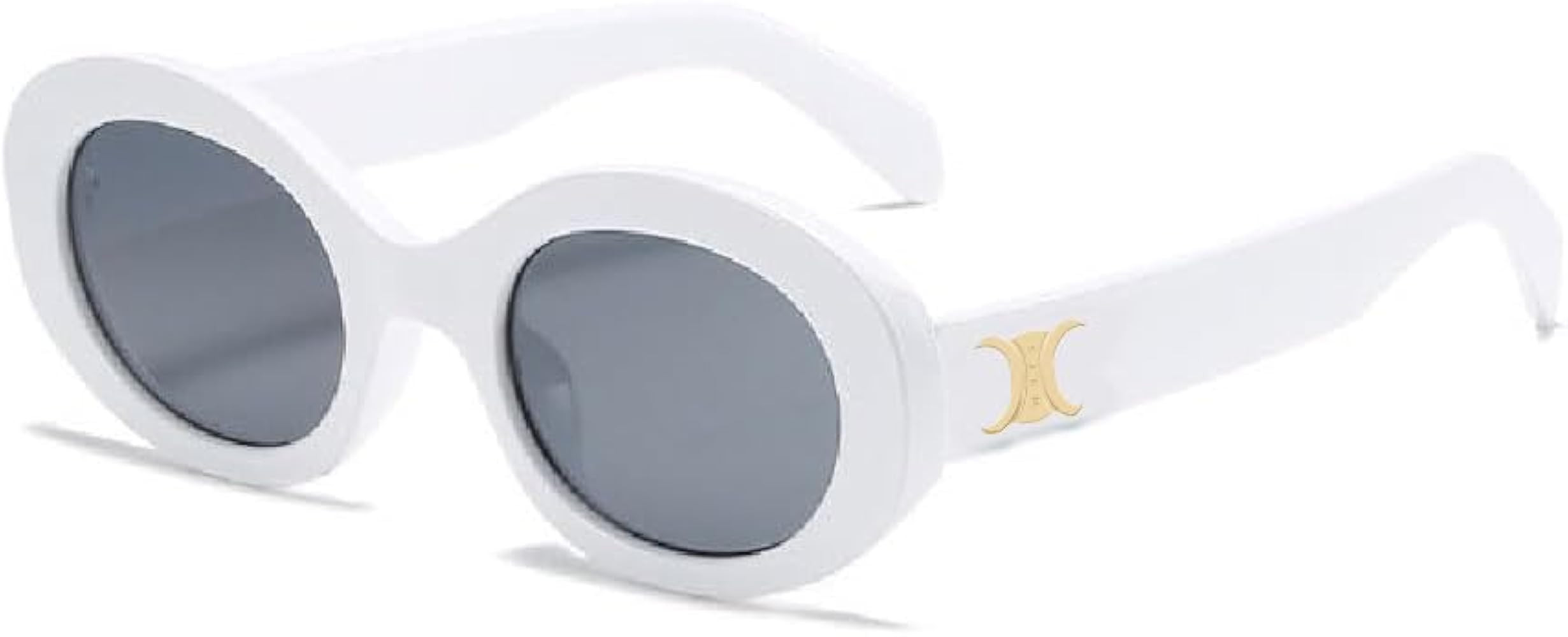 Wrap Round Sunglasses Y2K Trendy, Fashion Black Sport Shades Moon Décor | Amazon (US)