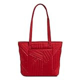 Vera Bradley Women's Cotton Small Vera Tote Bag, Cardinal Red, One Size | Amazon (US)