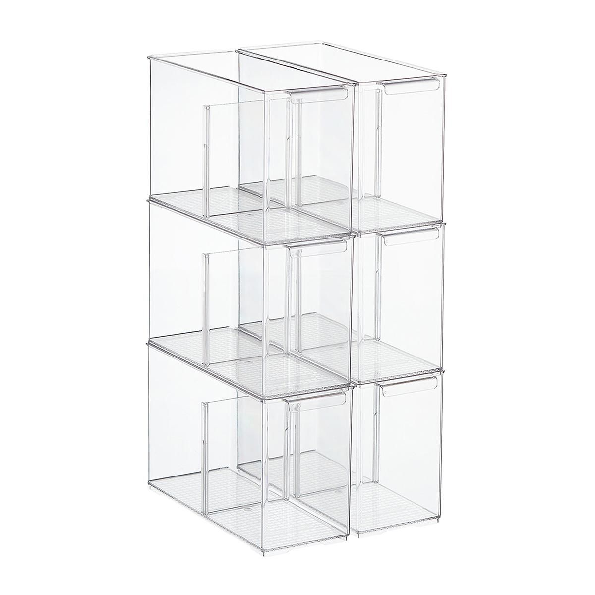 The Container Store Cabinet Depth Pantry Bin w/ Divider Large Pkg/6 | The Container Store