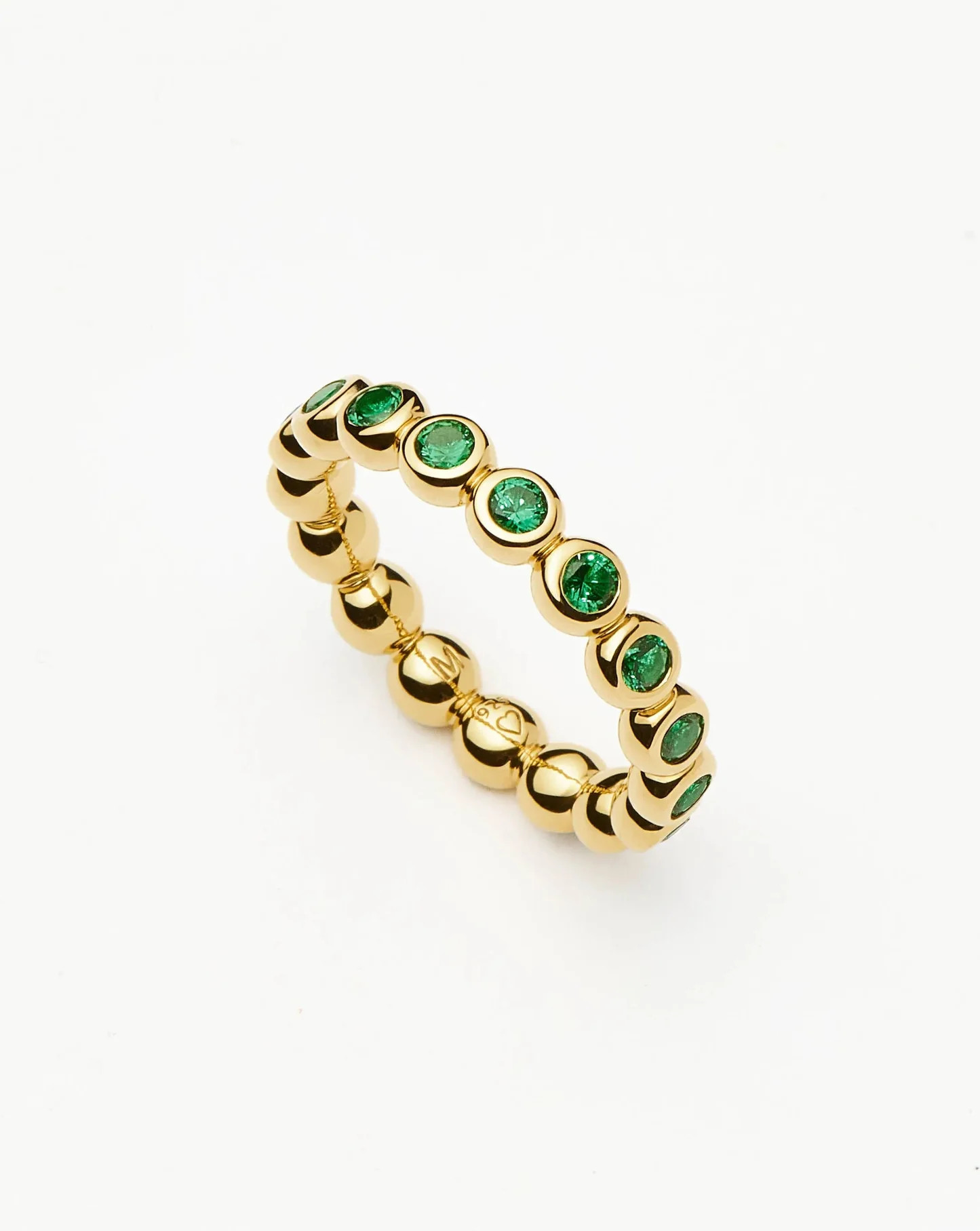 Tennis Eternity Stacking Ring - Gold/Green | Missoma US | Missoma US