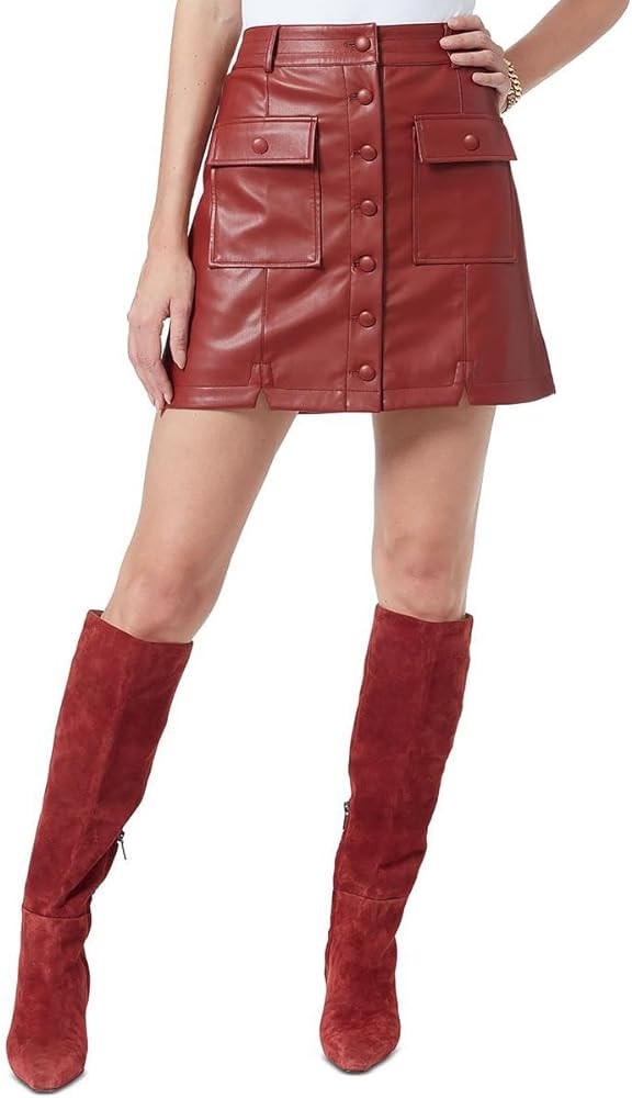 Sam Edelman Womens Cara Button Up A-line Mini Skirt | Amazon (US)