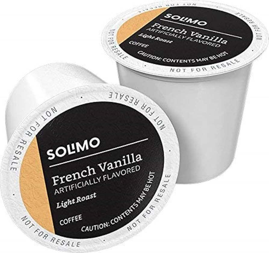 Amazon Brand - Solimo Light Roast Coffee Pods, French Vanilla Flavored, Compatible with Keurig 2.... | Amazon (US)