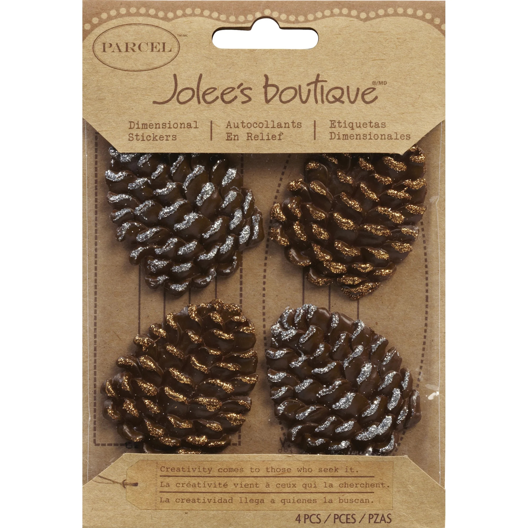 Jolee's Boutique Dimensional Stickers-Glittered Edge Pinecones | Walmart (US)