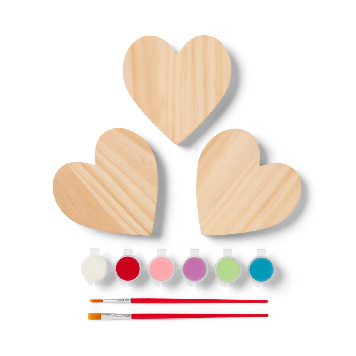Valentine's Craft Paint - Your - Own Wood Hearts Kit - Mondo Llama™ | Target