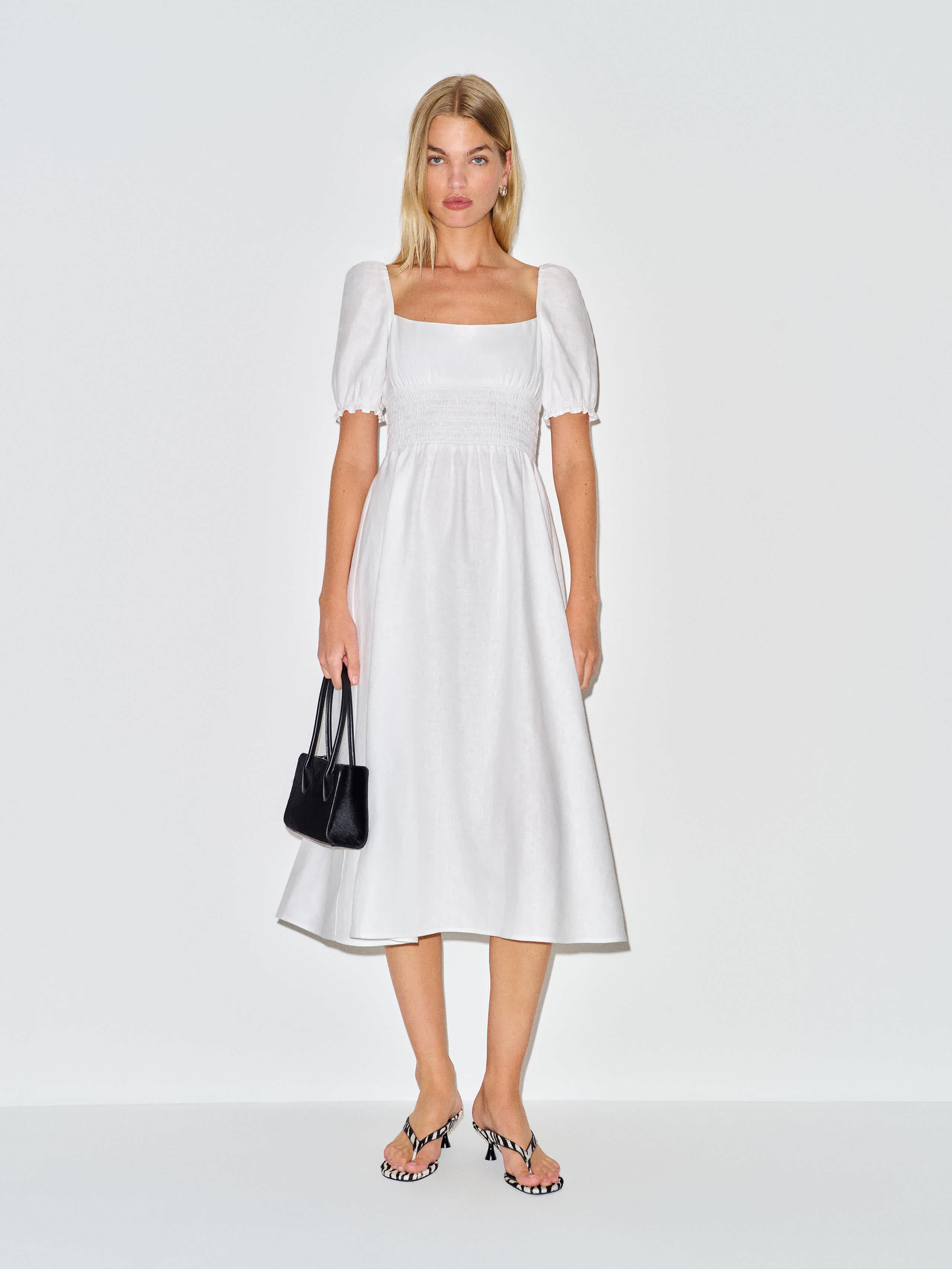 Reformation Adler Linen Dress Ivory 8 | Reformation (Global)