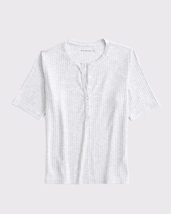Women's Half-Sleeve Henley Top | Women's Tops | Abercrombie.com | Abercrombie & Fitch (US)