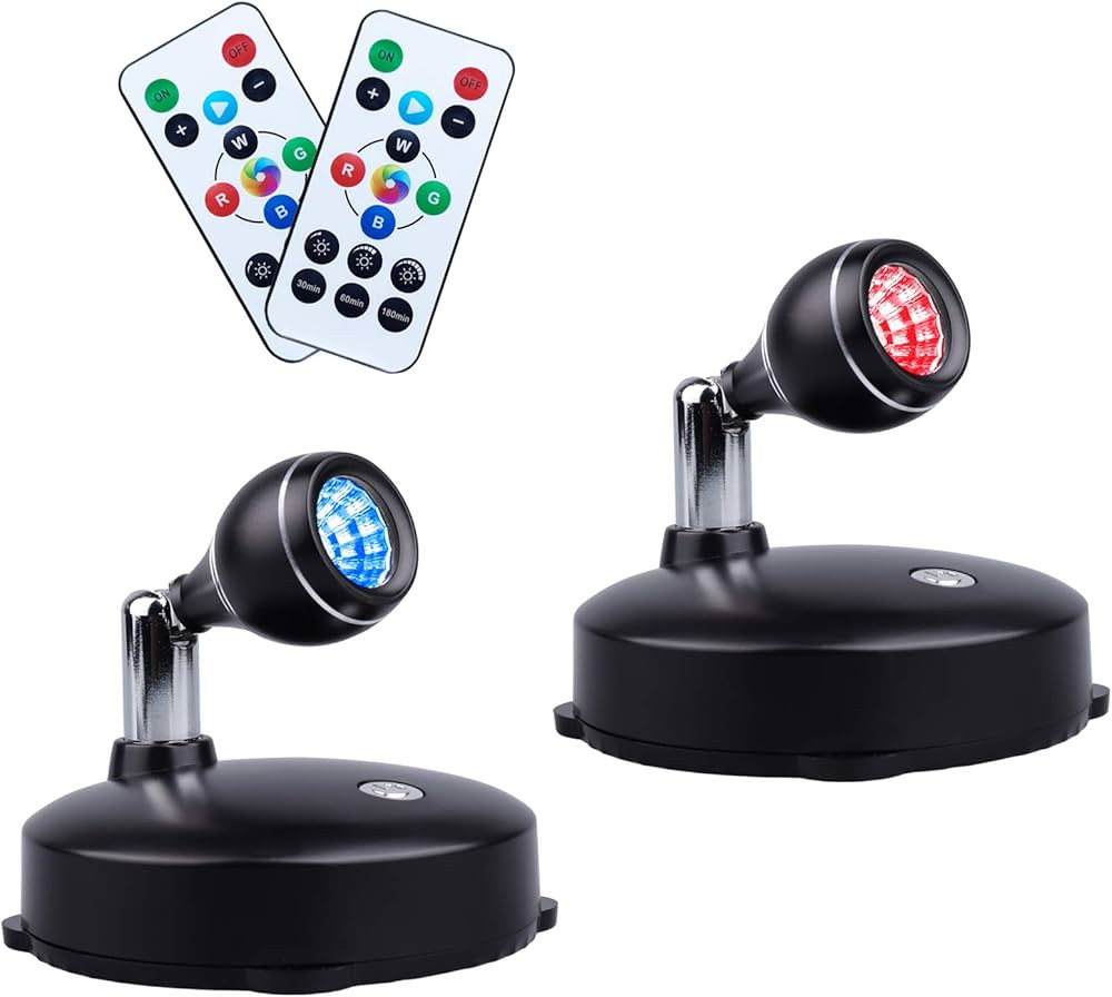 LEASTYLE LED Spot Light Indoor, Battery Operated Light Stick Up Lights with Remote, Mini Wireless... | Amazon (US)