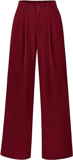 PRETTYGARDEN Women's Wide Leg Suit Pants Loose Fit High Elastic Waisted Business Casual Long Trou... | Walmart (US)