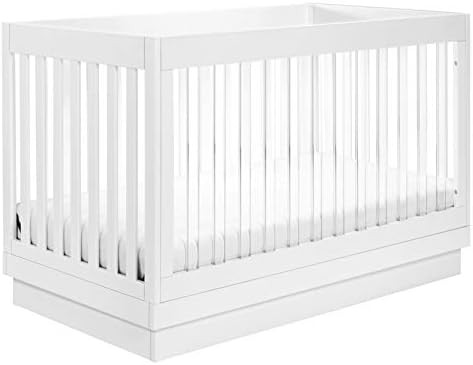 Babyletto Harlow Acrylic 3-in-1 Convertible Crib with Toddler Bed Conversion Kit in White with Wh... | Amazon (US)