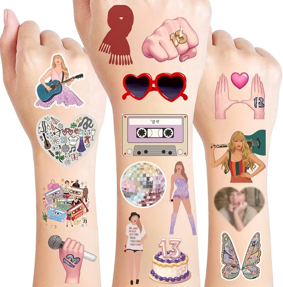 100PCS Temporary Tattoo For Fan Birthday Party Decorations Hand Tattoo Party Favor Party Supplies... | Amazon (US)
