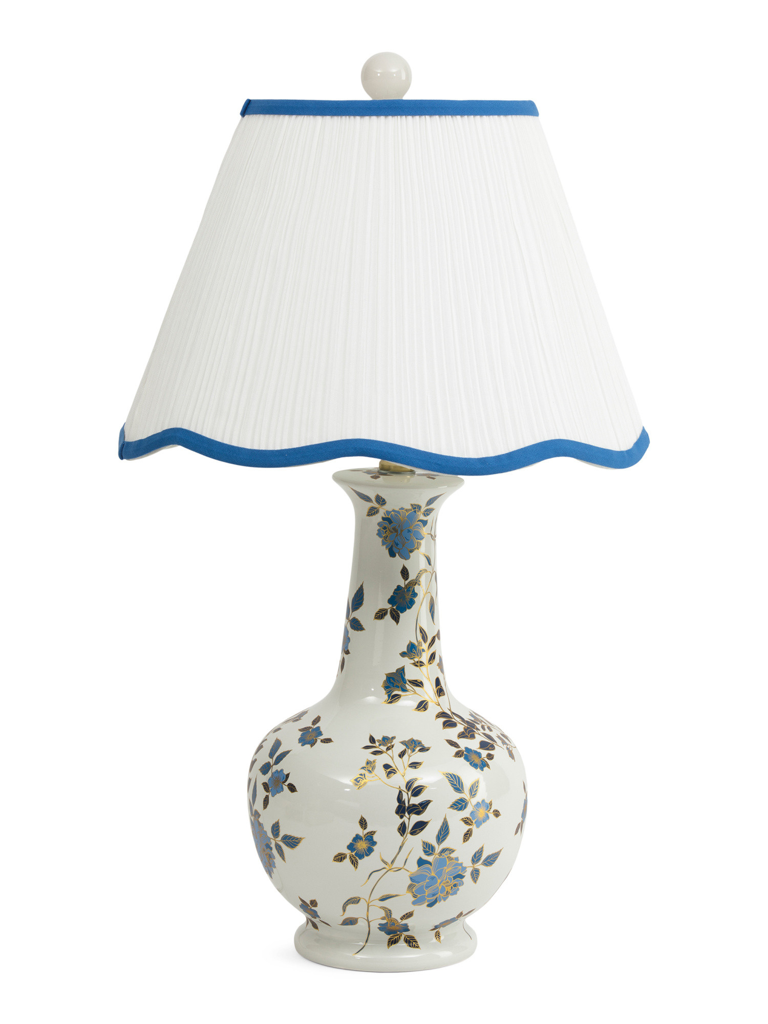 26in Floral Pleated Scalloped Shade Table Lamp | TJ Maxx