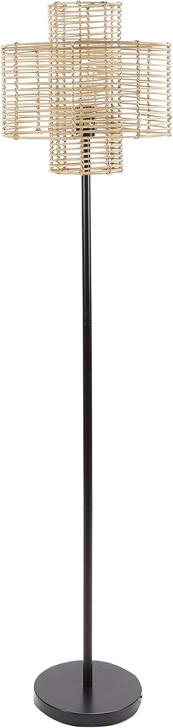 Silverwood CPLF1266E 64" Floor Lamp, Black and Rattan | Amazon (US)