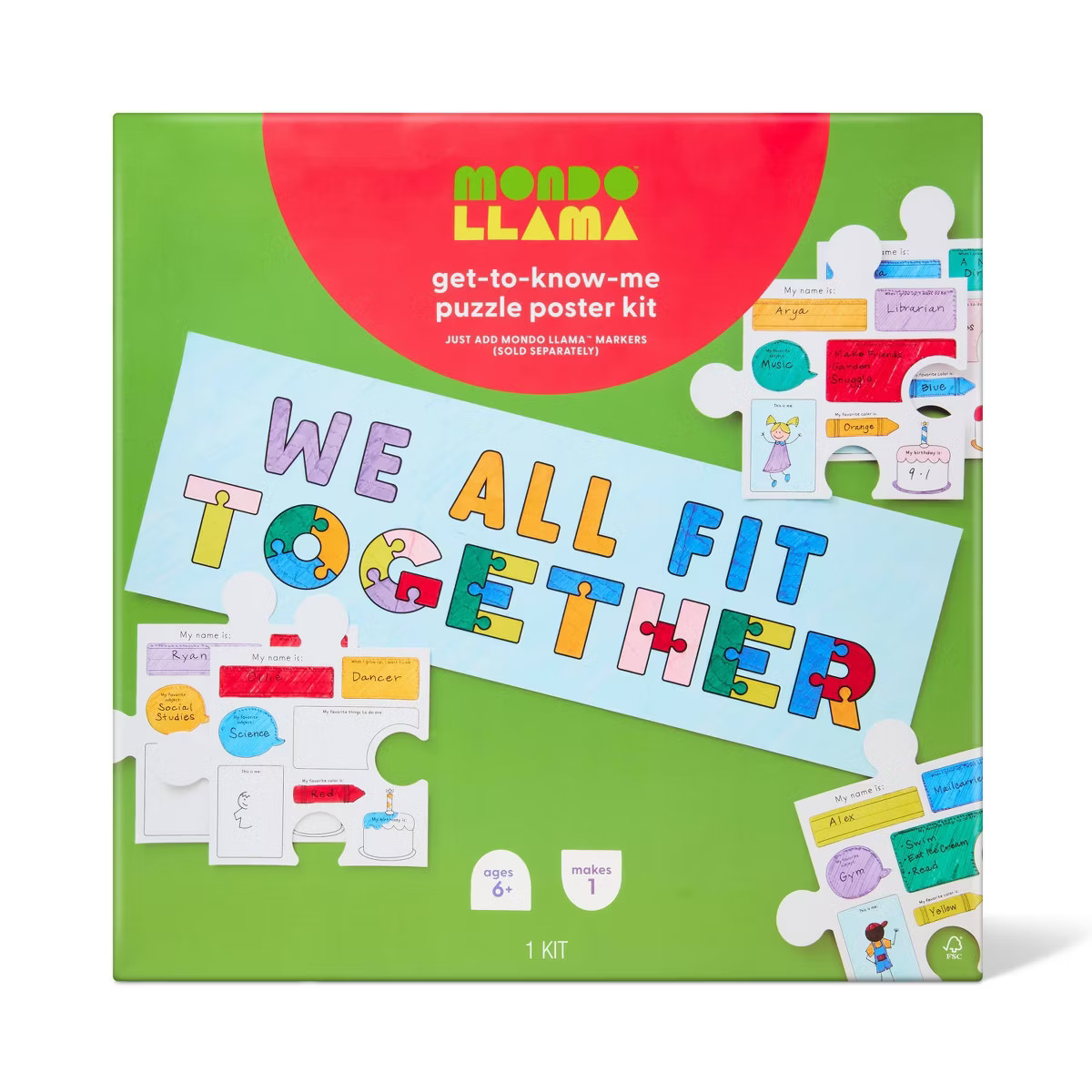 15ct Classroom Craft About Me Puzzle Poster Kit, Teacher Supplies - Mondo Llama™ | Target