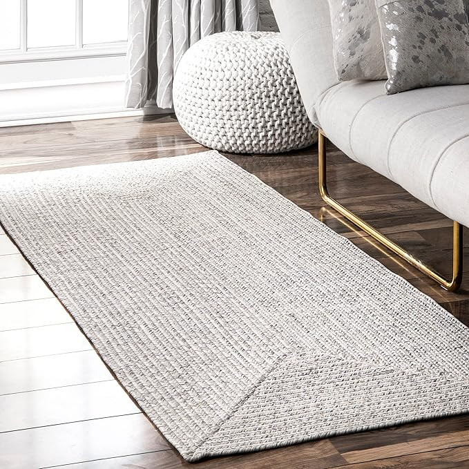 nuLOOM Wynn Braided Indoor/Outdoor Runner Rug, 2' 6" x 6', Ivory | Amazon (US)