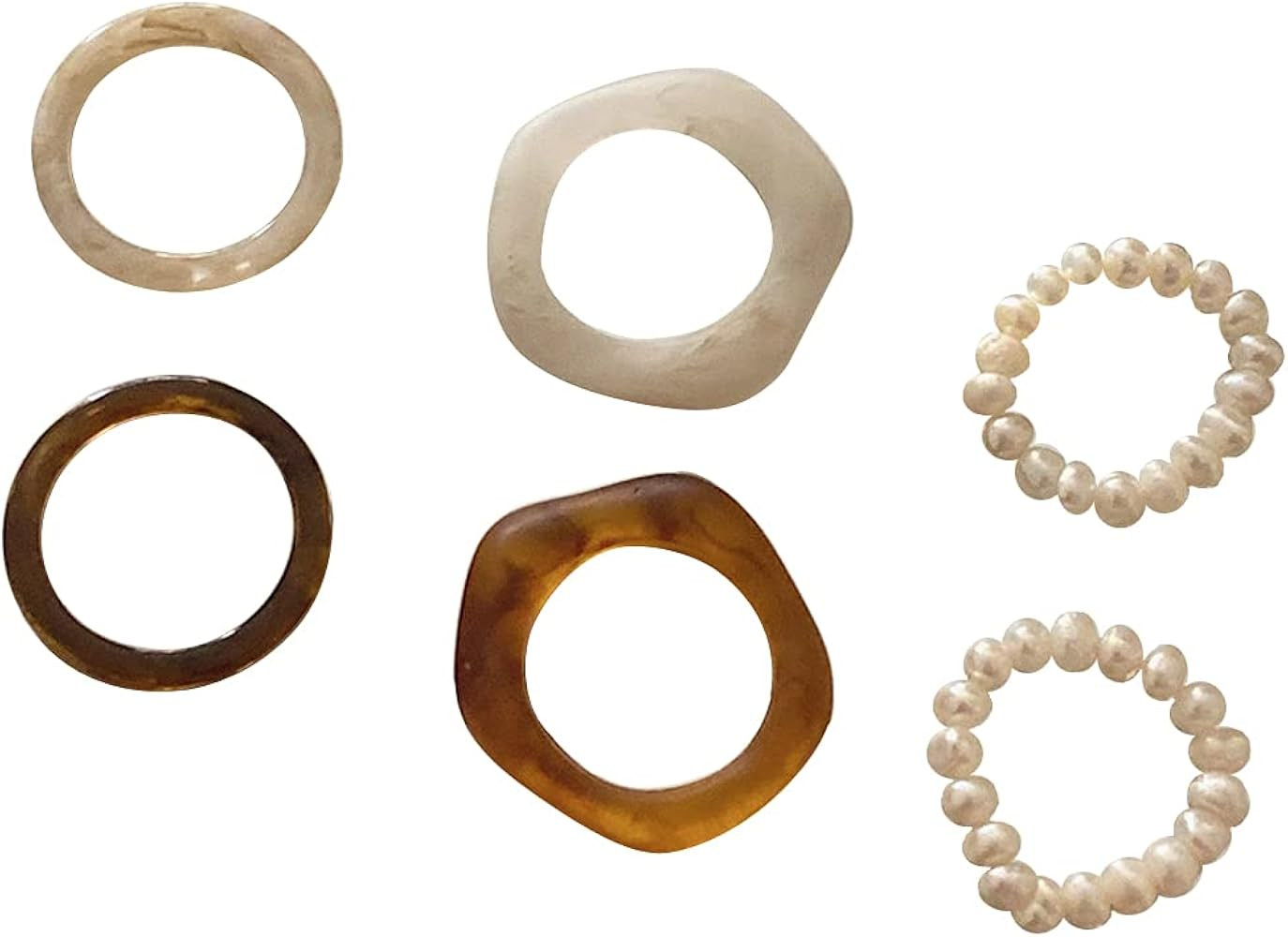 6-8pcs Colorful Acrylic Plastic Diamond Rings Set Chunky Dome Trendy Transparent Resin Knuckle St... | Amazon (US)