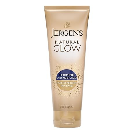 Jergens Natural Glow +Firming Self Tanner Body Lotion, Fair to Medium Skin Tone, Sunless Tanning ... | Amazon (US)