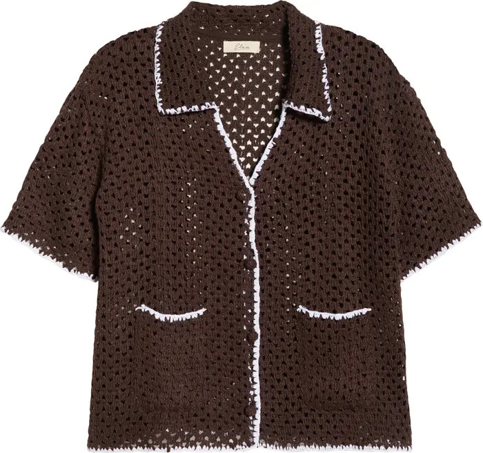 Crochet Button-Up Cover-Up | Nordstrom