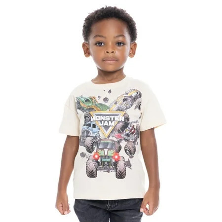 Monster Jam Toddler Short Sleeve Crewneck Tee, Sizes 12M-5T | Walmart (US)