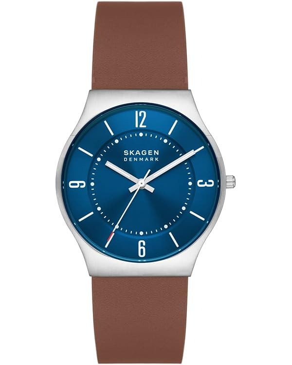 Skagen Men's Grenen Three-Hand Date Watch with Steel Mesh or Leather Band | Amazon (US)