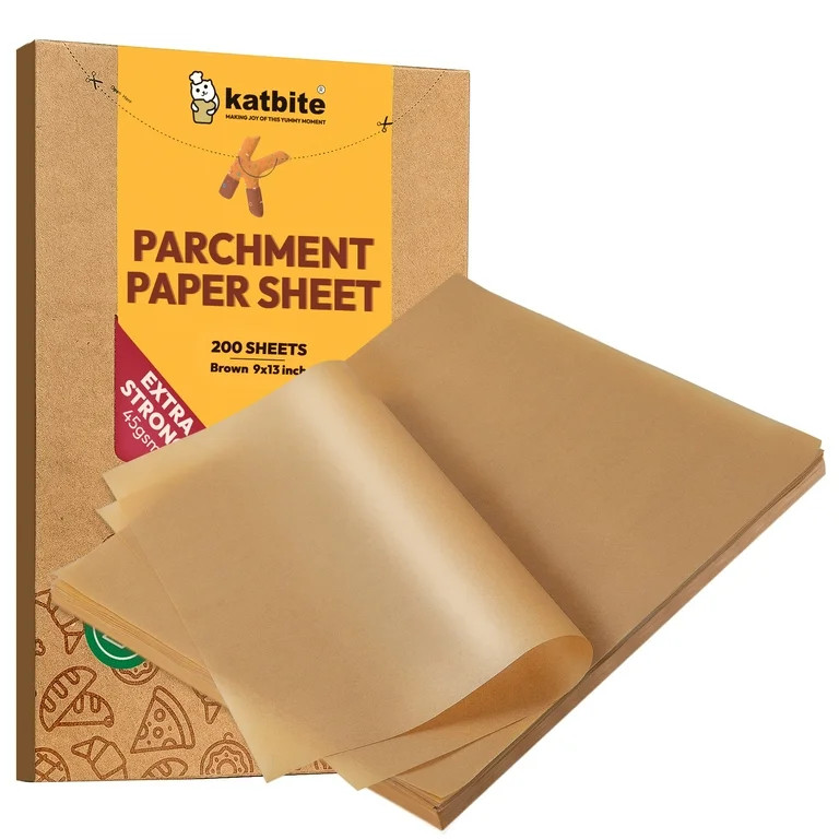 Katbite 200Pcs 9x13 inch Heavy Duty Unbleached Parchment Paper,Brown - Walmart.com | Walmart (US)