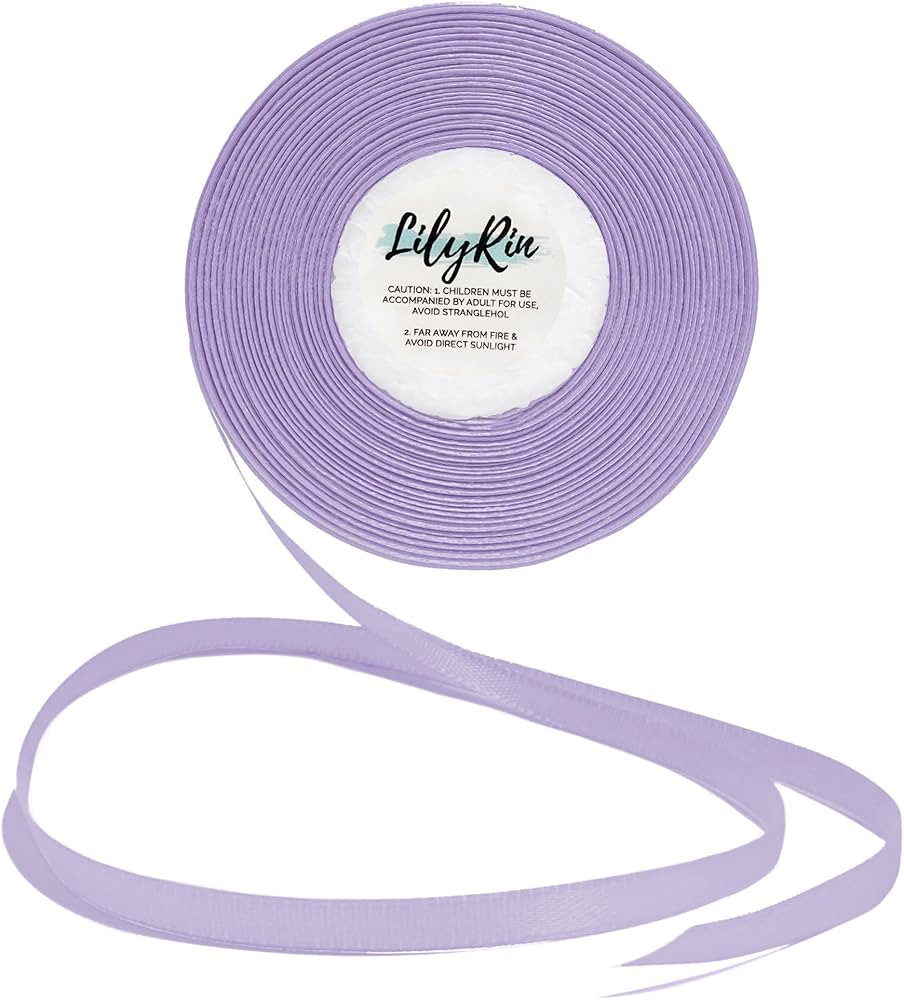 LilyRin Light Purple Ribbon 1/4 Inches 36 Yards Satin Roll Perfect for Scrapbooking, Art, Wedding... | Amazon (US)