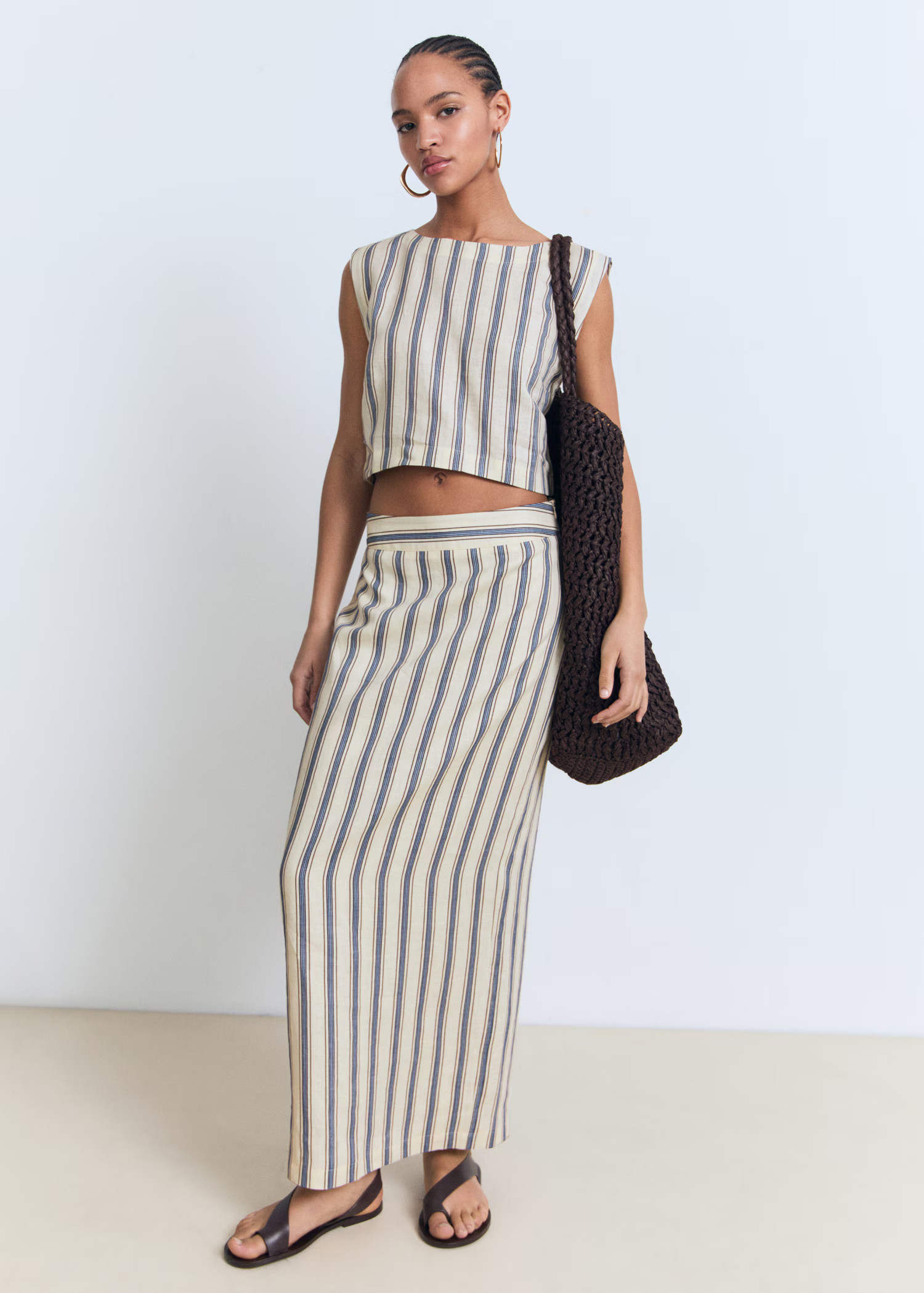 Striped linen top - Women | MANGO USA | Mango (US/MX/AU)