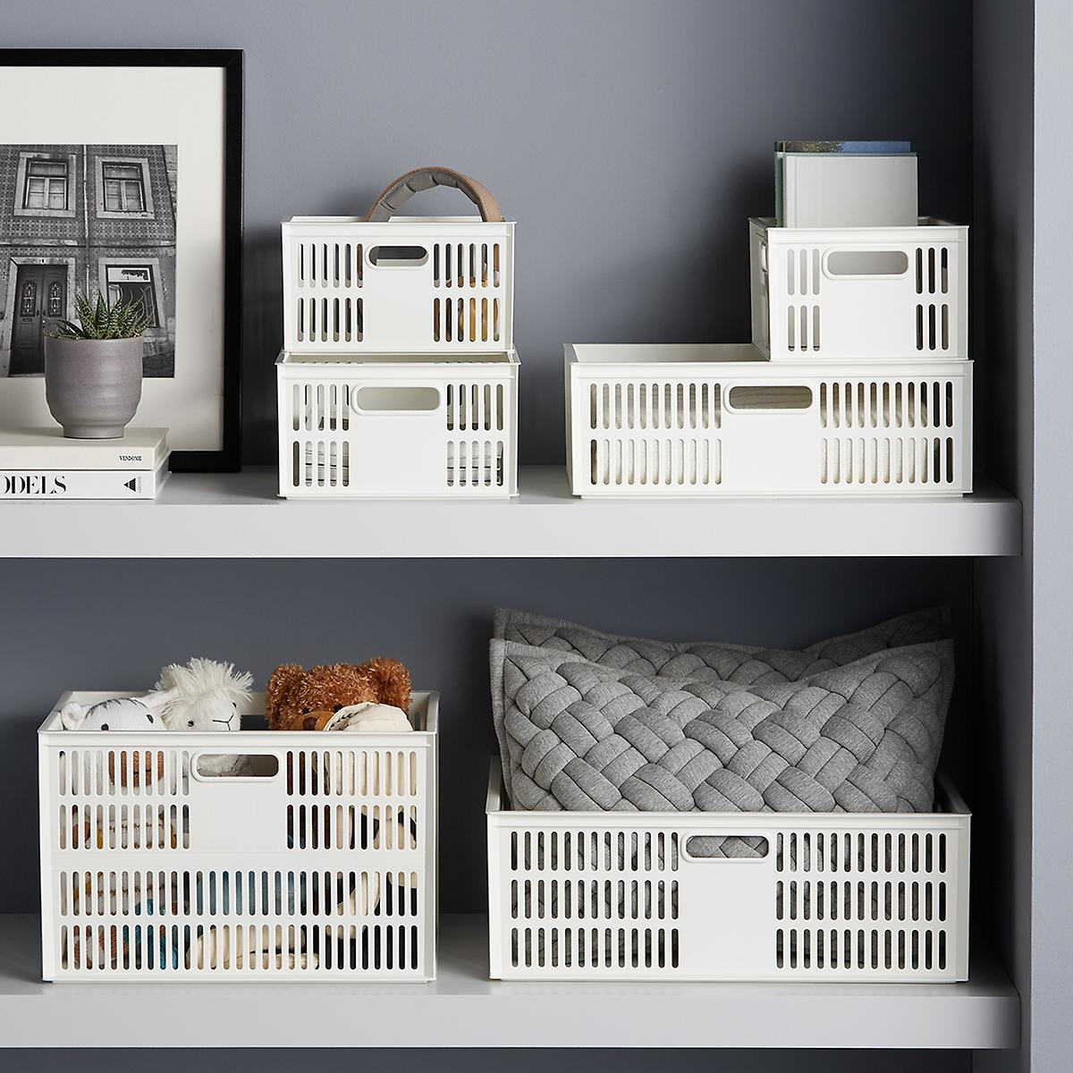Medium Chancellor Basket White | The Container Store