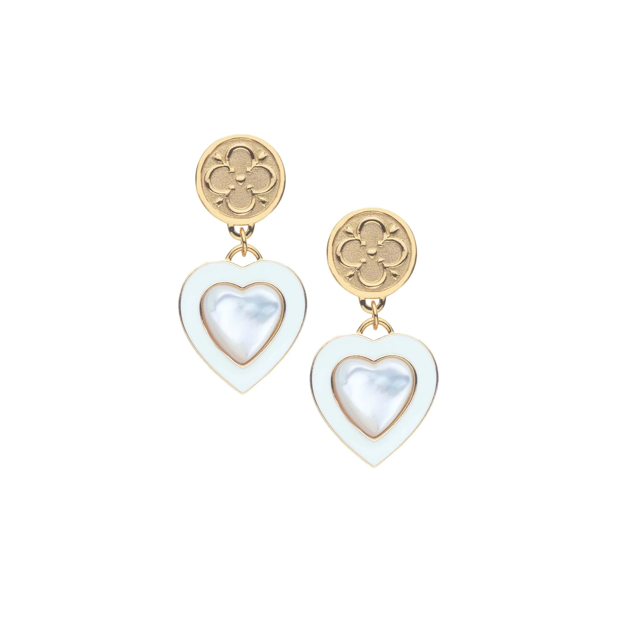 LOVE Enchanted Heart Earring in Mother of Pearl | Jane Win