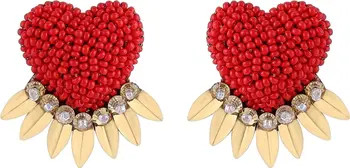 Danika Beaded Fringe Heart Earrings | Nordstrom