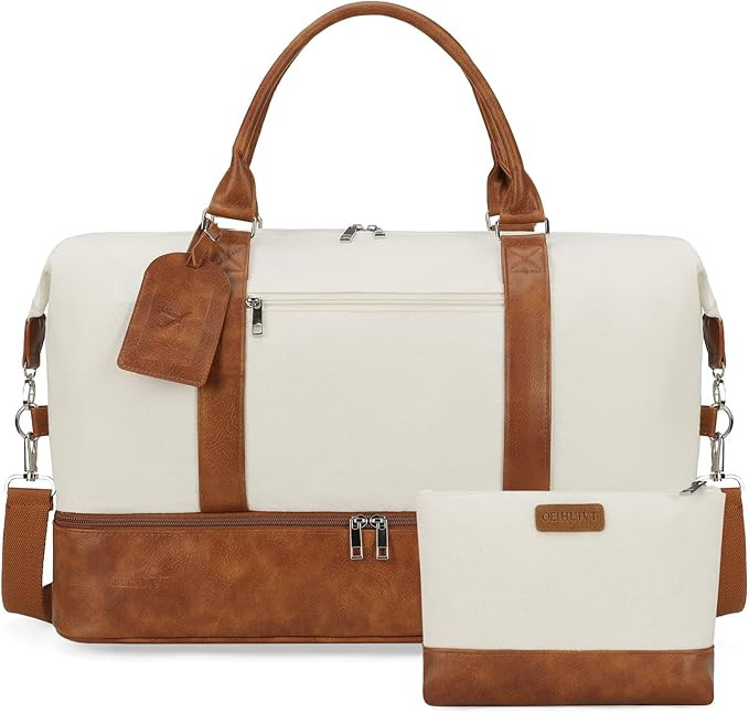 Oeihuivt Weekender Bags For Women With Shoe Compartment Large Capacity Travel Overnight Bags Perf... | Amazon (US)