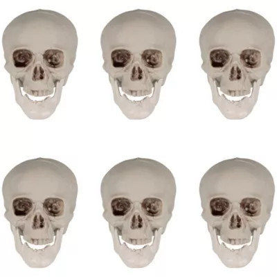 Northlight Set of 6 Skeleton Skull Heads Halloween Decorations 4.5inch | Belk