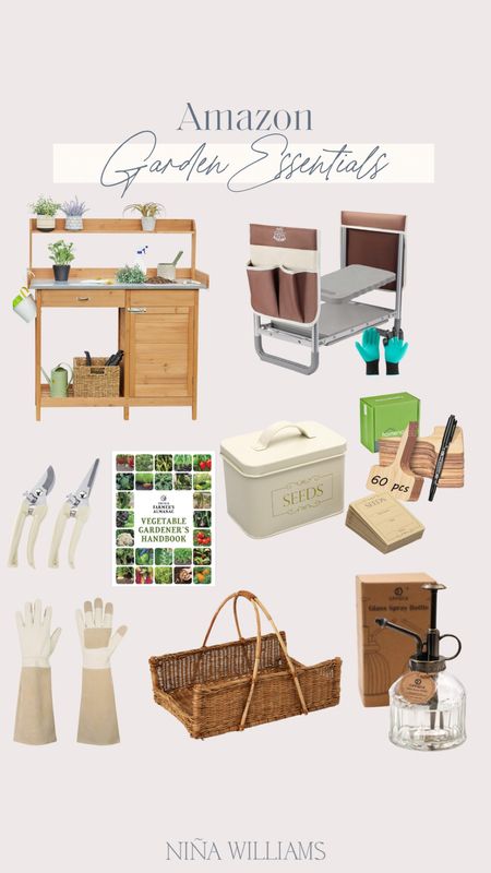 Amazon garden essentials! Best seller garden book - garden stool - garden potting table and sink - bamboo plant labels - garden tools

#LTKHome #LTKFindsUnder100 #LTKSeasonal