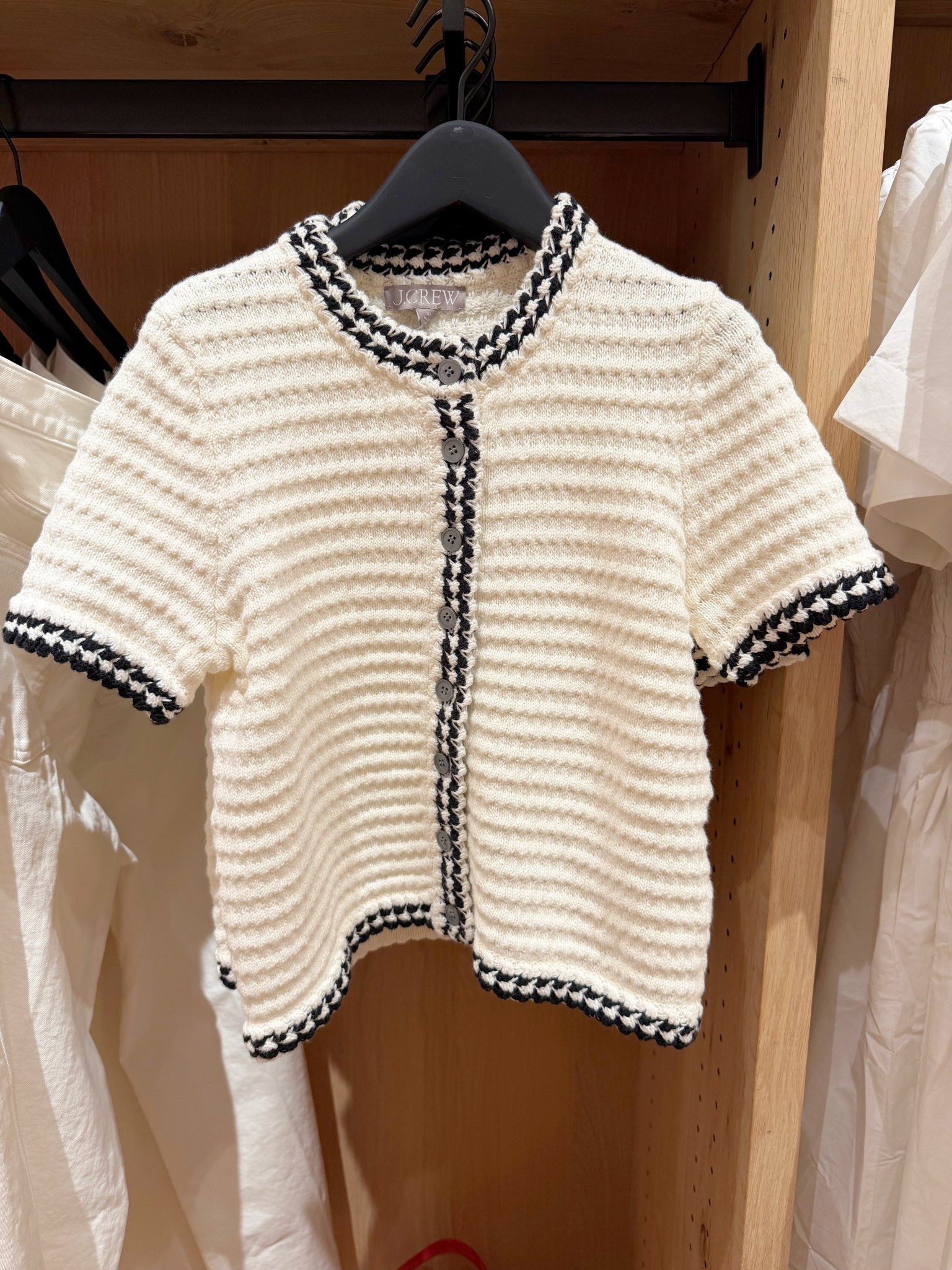 J. Crew Sale! 40% off this cute short sleeve crochet cardigan sweater! Great for workwear and business casual outfits and world also be cute with jeans or shorts. Available in a striped version too. 

#LTKOver40 #LTKWorkwear #LTKSaleAlert