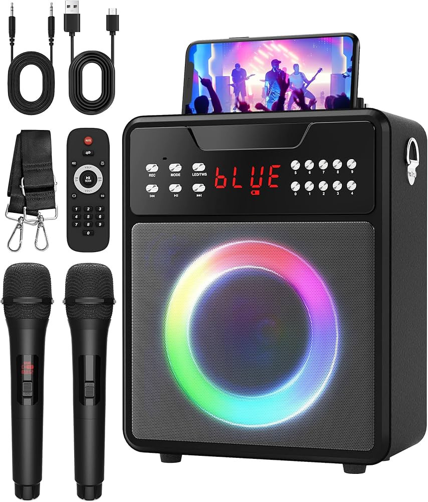 Karaoke Machine for Adults, Portable Karaoke Machine with Bluetooth and 2 Wireless Microphones, K... | Amazon (US)