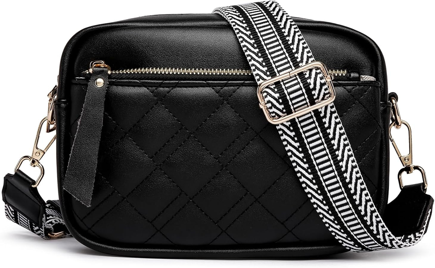 Pink moon Quilted Crossbody Bags for Women Vegan Leather Crossbody Purses Small Shoulder Handbags... | Amazon (US)