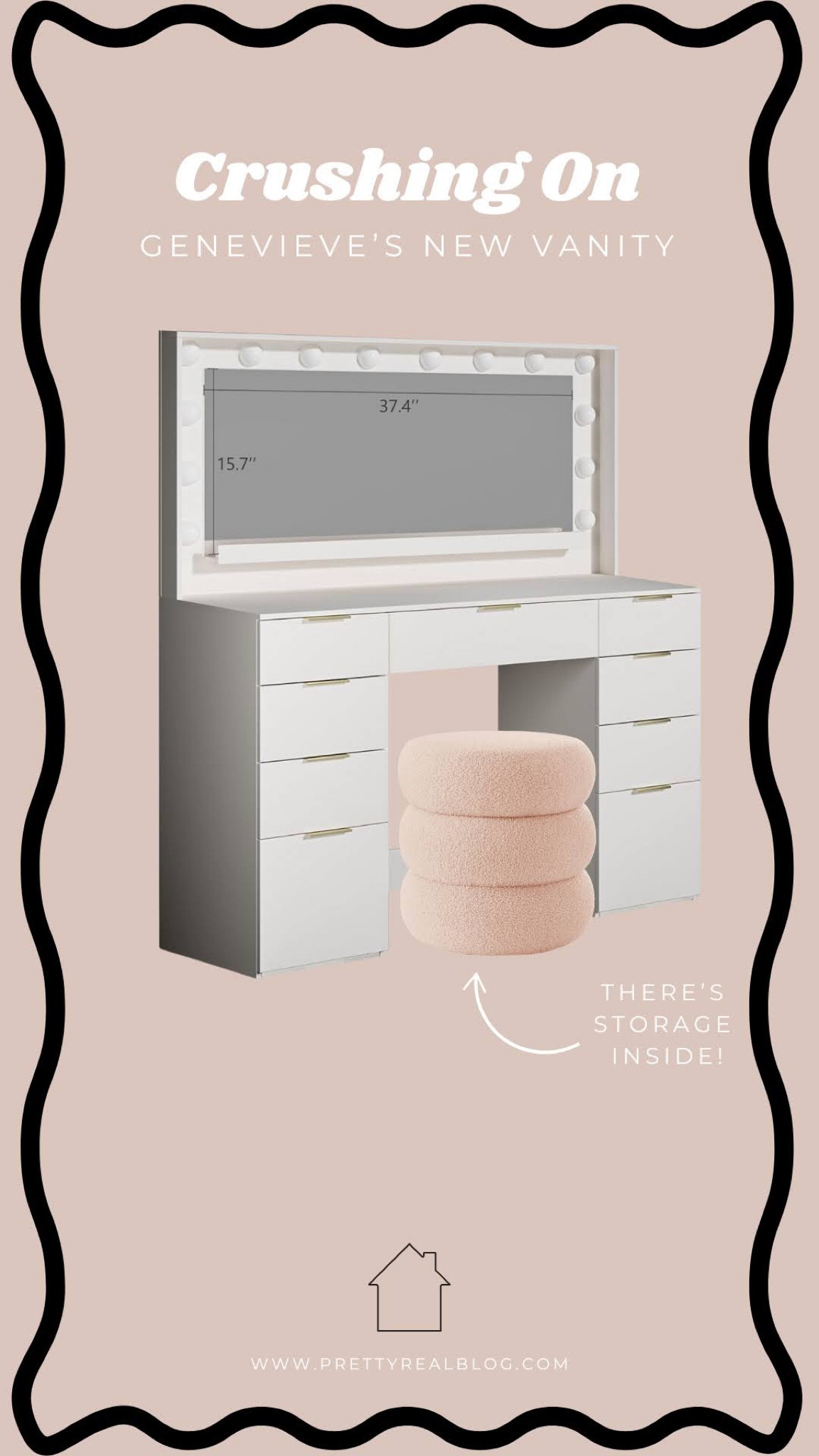 Makeup vanity with lots of storage, Boucle storage ottoman, teen room

#LTKKids #LTKHome #LTKFamily