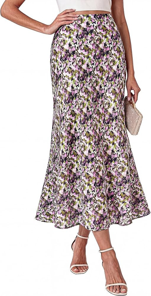 BTFBM Maxi Skirts for Women 2026 Summer Spring Boho Lightweight A Line High Waisted Wedding Guest... | Amazon (US)