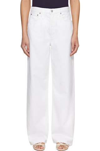 White Low Slung Baggy Jeans | SSENSE
